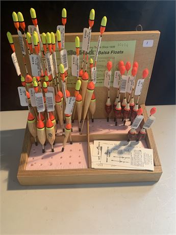 Gapen's Slip N Lock Balsa Floats Store Display With Contents