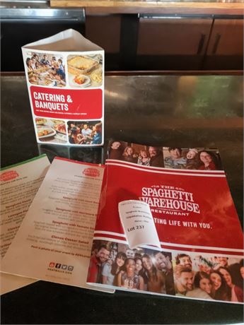 MEMORABILIA LOT - Spaghetti Warehouse Marketing & Menu Lot