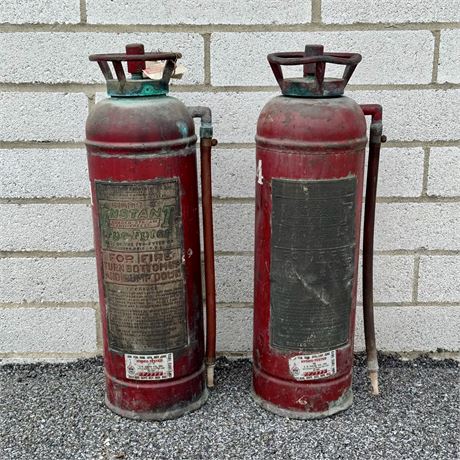 Pair of Vintage Fyr-Fyter Fire Extinguishers