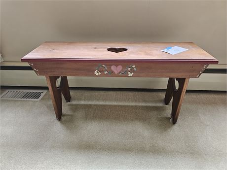 Country Style Wood Heart Bench