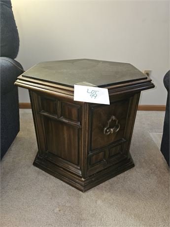 Vintage Wood Octagon End Table