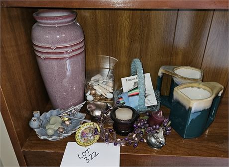 Mixed Decor Lot- Pottery Vase & Mugs, Figurines & More