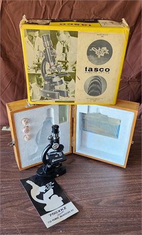 1960's Vintage TASCO Deluxe Portable Student Microscope in Original Box