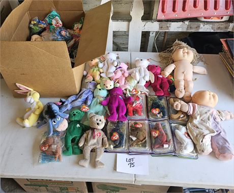 Mixed Box Of Beanie Babies & Plush