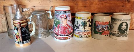 Assorted Steins, Beer Mugs