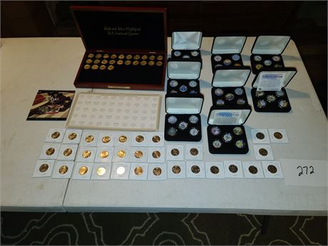 98 State Quarter Collection Gold & Silver Highlighted