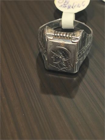 Ostby Barton Carved Roman Intaglio Signet Sterling Silver 925 Ring Size 10