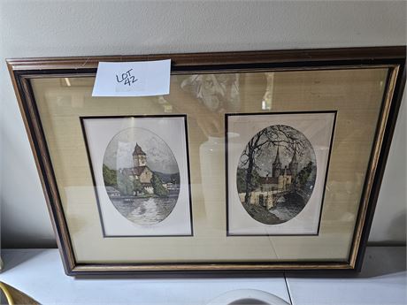 Signed Josef Eidenberger St. Wolfgang & Delft Color Etchings