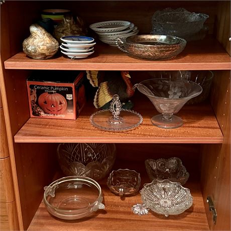 Hutch Lower Right Cabinet Cleanout - Glass, Crystal, Misc.