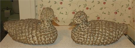 2 Decorative Duck Figurines