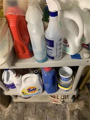 Plastic Shelf And Contents Clean Out Laundry Items