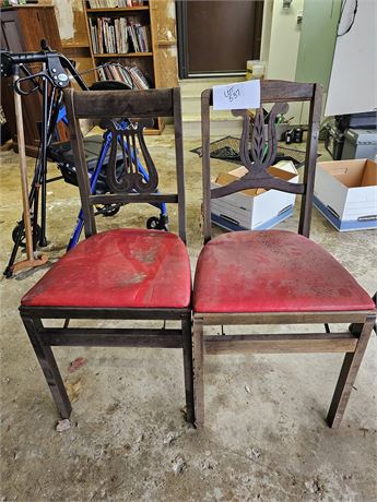 Vintage Wood Folding Chairs