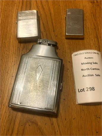 Ronson Mastercase Lighter & Cigarette Case, Zippo & Reliance Pocket Lighters