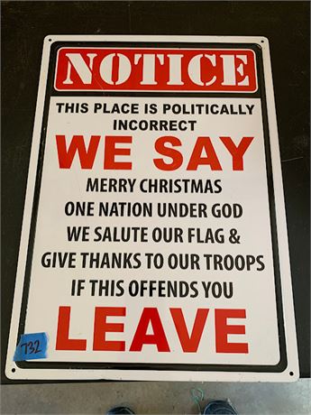 Politically Incorrect Patriotic Metal Sign Decor