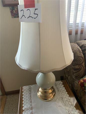 Decorative Gold and White Table Lamp with White Lamp Shade