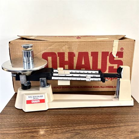 OHAUS Triple Beam Balance Scale w/ Box - Like NEW