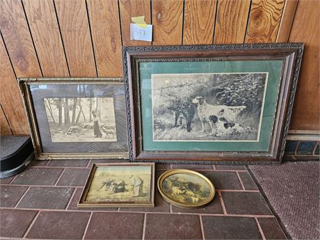 Antique Art Prints: Pointers / Sheep Print & More