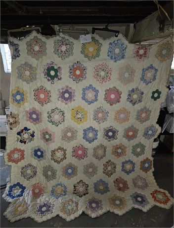 Handmade Grandmothers Flower Quilt Block