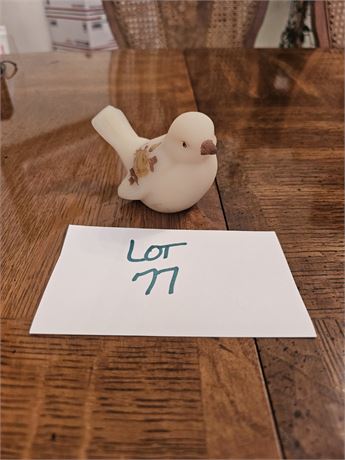 Fenton Hand Painted "Happiness Bird" Custard Glass Figurine