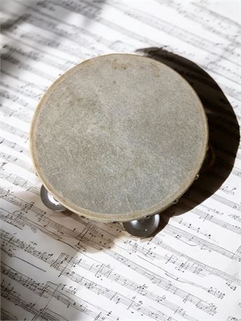 Vintage Tambourine Musical Percussion Instrument