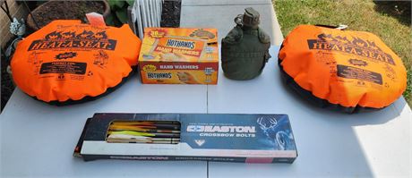 Hand Warmers, Seat Warmers, Canteen, Crossbow Bolts