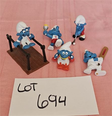 Original Vintage PVC Schleich Peyo Mixed Figurines Lot - 1980's Dates, Sizes