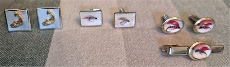 Fly Fishing Cufflinks, Tie Bar
