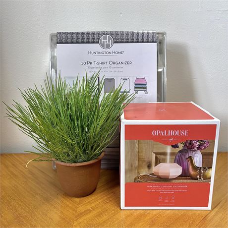 New Home Lot w/ Plant Decor, Shirt Organizers, & Oil Defuser