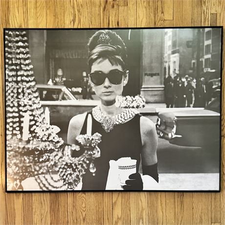 HUGE Audrey Hepburn in Breakfast at Tiffany's Framed Art Print - 53" x 39"