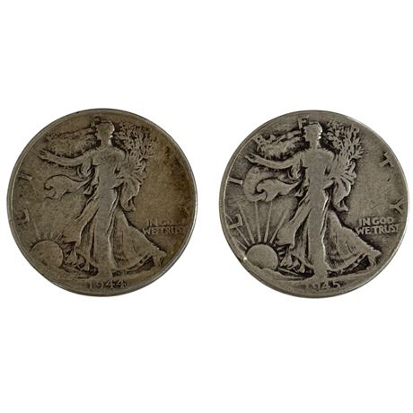 1944 & 1945 Walking Liberty Half Dollars