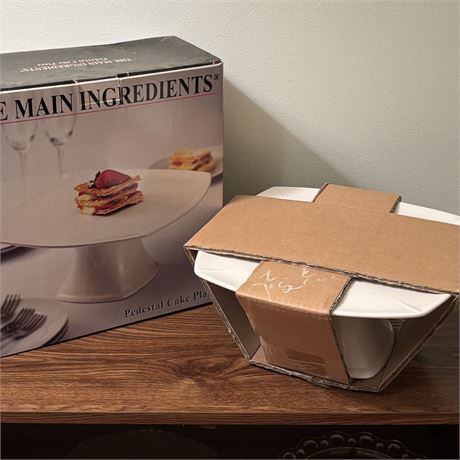 White Ceramic Pedestal Cake Stand