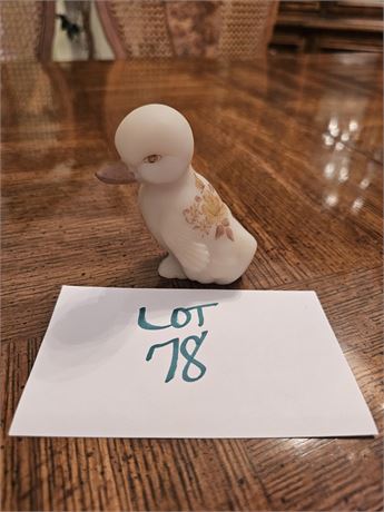 Fenton HP "Duckling" Custard Glass Figurine
