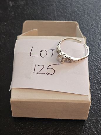 10K White Gold Antique Ring – 1.0 dwt