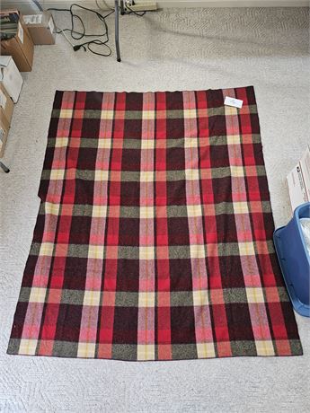 Vintage Plaid Wool Blanket