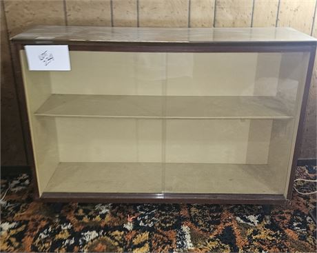 Retro Footed MCM Glass Front Bookshelf /Cabinet