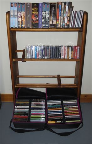 Media Rack, VHS's, DVD's, CD's, Cassettes