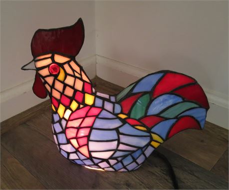 Stained Glass Chicken Lamp