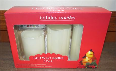 LED 3Pk Wax Candles