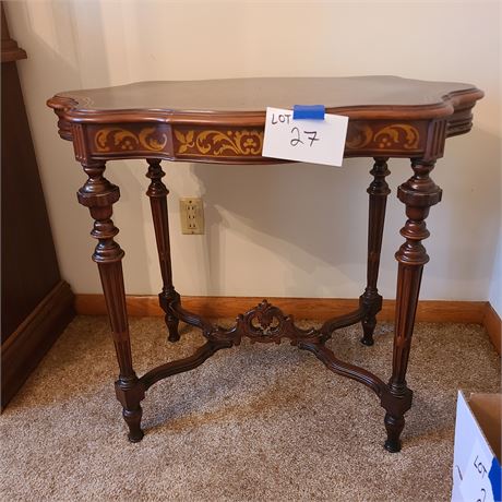 Antique Wood Foyer Couch Table