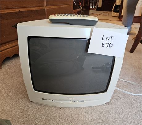 Philips White Vintage Box TV - 13" Screen