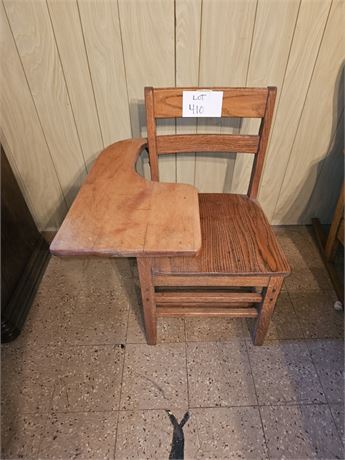 Antique Wood School Chair