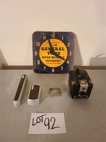Heavy Cardboard General Tire Clock/Art Deco Style Men's Travel Boxes/Lighter