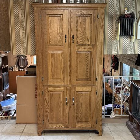 Oak Storage or Pantry Cabinet - 39.25 x 13.75 x 72.5"T