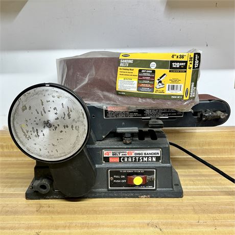 Craftsman Belt & Disc Sander -Works (Add't part found and pictured)