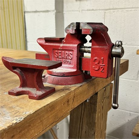 Sears 5178 Swivel Bench Vise and Small Anvil