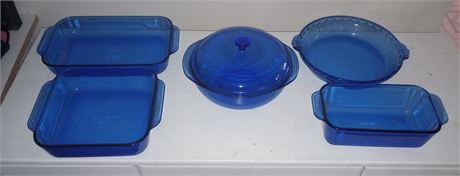 Blue Pyrex Dishes