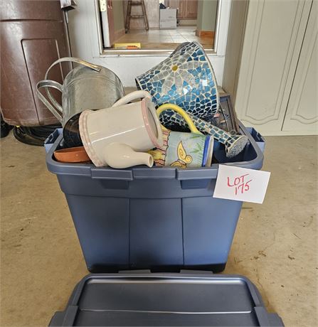 Large Lot Of Indoor/Outdoor Homer Decor- Watering Cans, Wall Art & More