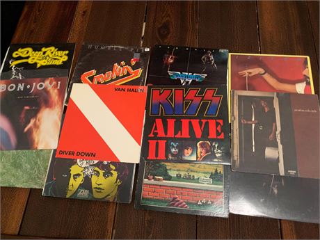 KISS, Bon Jovi, Van Halen, Humble Pie, Deep River Band Album Lot