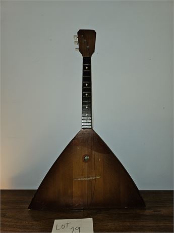 Vintage Balalaika Wood Russian 3 String Instrument