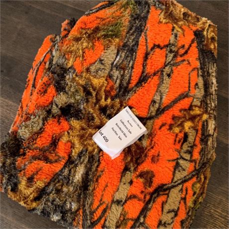 Regal Comfort Orange/Brown Camouflage Sherpa Throw Blanket